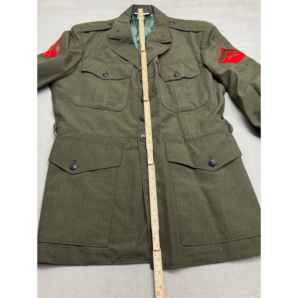 Vintage USMC Service Alpha Uniform Set Green Wool Jacket 44L Trousers 38S 1986 - Picture 4 of 13